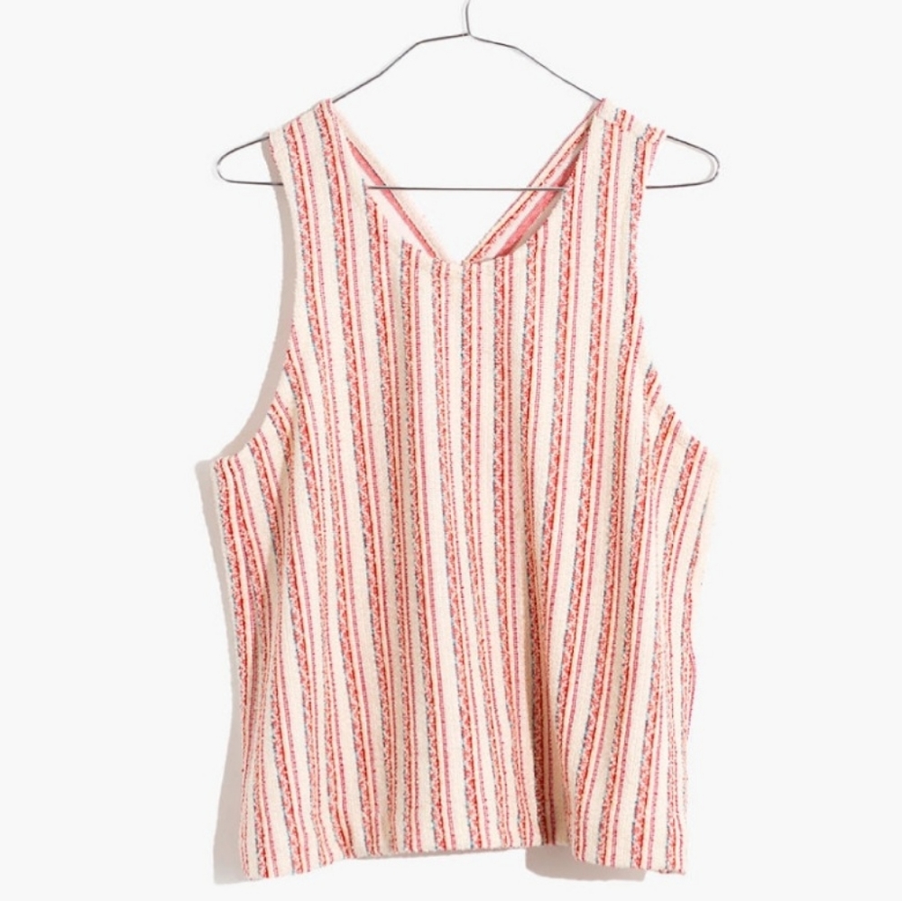 Madewell|NWT Boucle Striped Cross Back Tank Top - Picture 1 of 8